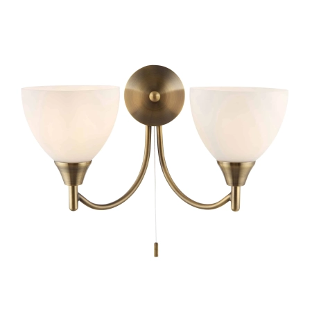 Kinkiet mosiężny dwupunktowy z kloszami ecru 1805-2AN z serii Alton - Endon Lighting