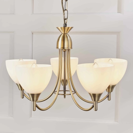 Lampa wisząca mosiężna 5-punktowa 1805-5AN z serii Alton - Endon Lighting