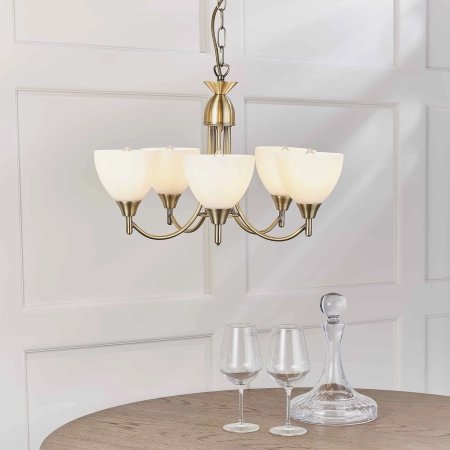 Lampa wisząca mosiężna 5-punktowa 1805-5AN z serii Alton - Endon Lighting