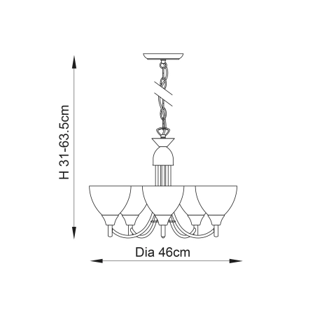 Lampa wisząca mosiężna 5-punktowa 1805-5AN z serii Alton - Endon Lighting