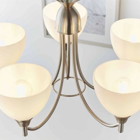 Żyrandol metalowy srebrny 5-punktowy 1805-5SC z serii Alton - Endon Lighting