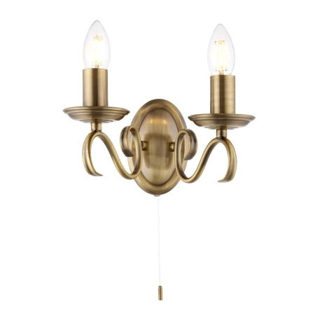 Kinkiet metalowy mosiężny 2-punktowy 2030-2AN z serii Bernice - Endon Lighting