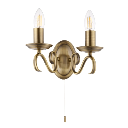 Kinkiet metalowy mosiężny 2-punktowy 2030-2AN z serii Bernice - Endon Lighting