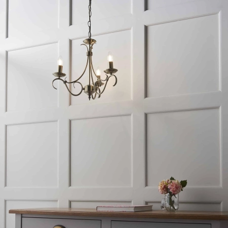Lampa wisząca mosiężna 3-punktowa 39cm 2030-3AN z serii Bernice - Endon Lighting