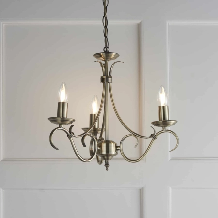 Lampa wisząca mosiężna 3-punktowa 39cm 2030-3AN z serii Bernice - Endon Lighting