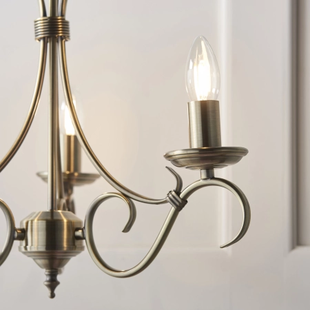 Lampa wisząca mosiężna 3-punktowa 39cm 2030-3AN z serii Bernice - Endon Lighting