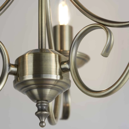 Lampa wisząca mosiężna 3-punktowa 39cm 2030-3AN z serii Bernice - Endon Lighting