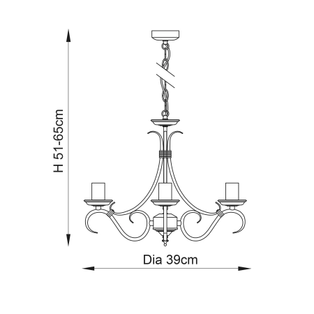 Lampa wisząca mosiężna 3-punktowa 39cm 2030-3AN z serii Bernice - Endon Lighting