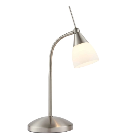 Lampa biurkowa metalowa srebrna z białym kloszem 652-TLSC z serii Range - Endon Lighting