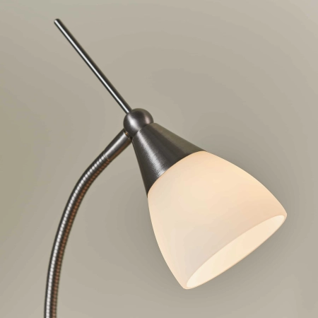 Lampa biurkowa metalowa srebrna z białym kloszem 652-TLSC z serii Range - Endon Lighting