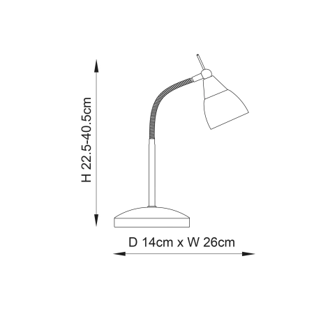 Lampa biurkowa metalowa srebrna z białym kloszem 652-TLSC z serii Range - Endon Lighting