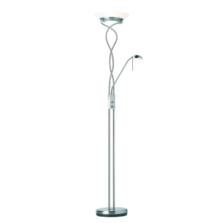 Lampa podłogowa metalowa srebrna z czytnikiem MONACO-SC z serii Monaco - Endon Lighting