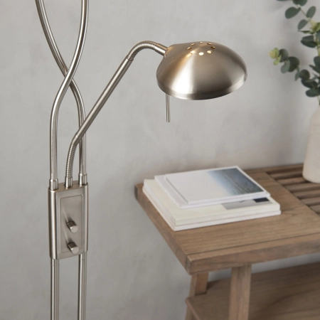 Lampa podłogowa metalowa srebrna z czytnikiem MONACO-SC z serii Monaco - Endon Lighting