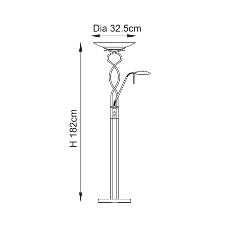 Lampa podłogowa metalowa srebrna z czytnikiem MONACO-SC z serii Monaco - Endon Lighting