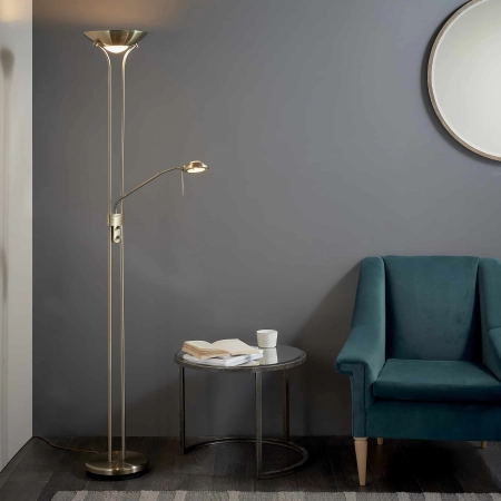 Lampa podłogowa metalowa mosiężna 180cm ROME-AN z serii ROME - Endon Lighting