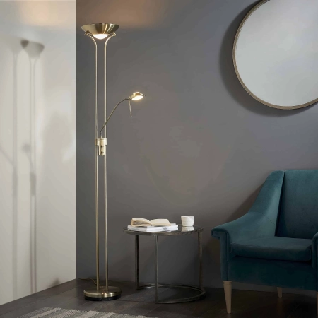 Lampa podłogowa metalowa mosiężna 180cm ROME-AN z serii ROME - Endon Lighting