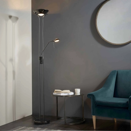 Lampa podłogowa metalowa czarna z ramieniem ROME-BC z serii ROME - Endon Lighting