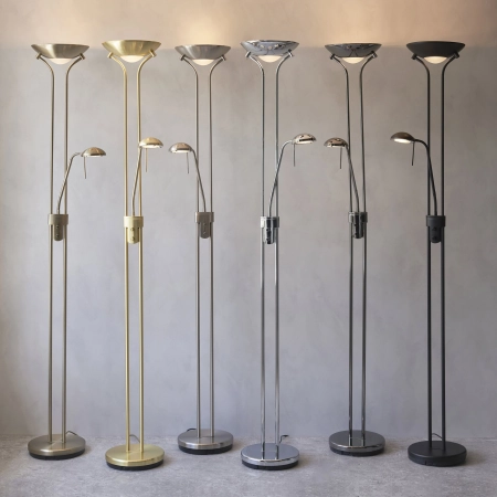 Lampa podłogowa metalowa srebrna z czytnikiem ROME-CH z serii ROME - Endon Lighting