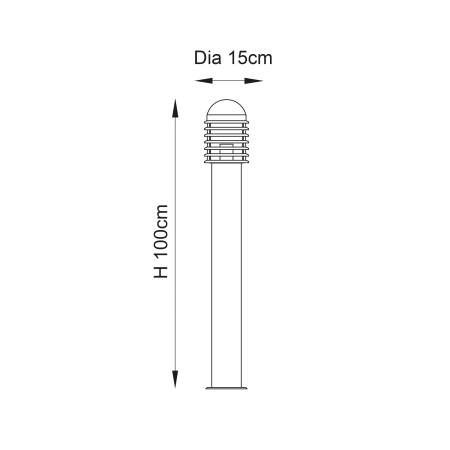 Lampa ogrodowa stojąca słupek metalowy srebrny 100cm YG-6003-SS z serii Louvre - Endon Lighting
