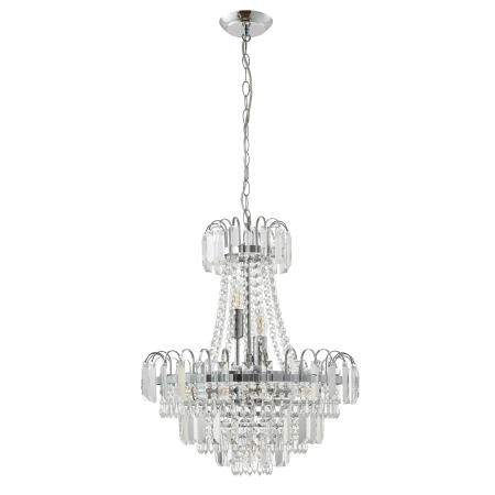 Żyrandol kryształowy srebrny 6-punktowy 96826-CH z serii Amadis - Endon Lighting