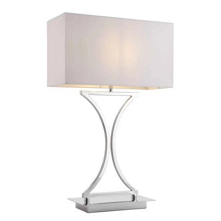 Lampa stołowa srebrna metalowa z białym abażurem 96930-TLCH z serii EPALLE - Endon Lighting