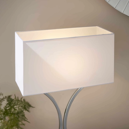 Lampa stołowa srebrna metalowa z białym abażurem 96930-TLCH z serii EPALLE - Endon Lighting