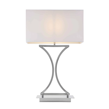 Lampa stołowa srebrna metalowa z białym abażurem 96930-TLCH z serii EPALLE - Endon Lighting