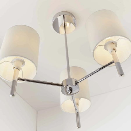 Lampa sufitowa 3-punktowa chromowana z białymi abażurami BRIO-3CH z serii BRIO - Endon Lighting