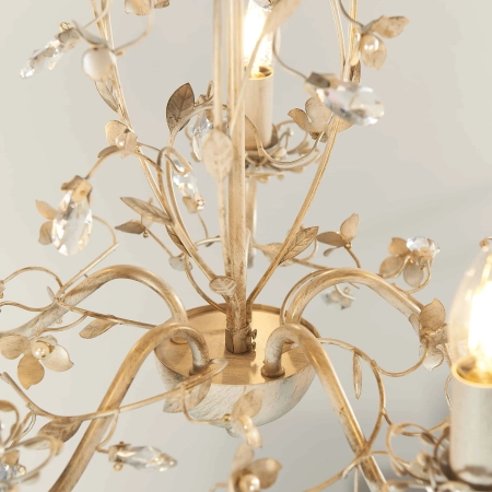 Żyrandol metalowy kremowy 5-punktowy LULLABY-5CR z serii LULLABY - Endon Lighting