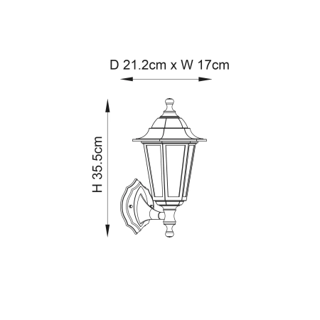 Kinkiet zewnętrzny czarny klasyczny EL-40045 z serii Bayswater - Endon Lighting