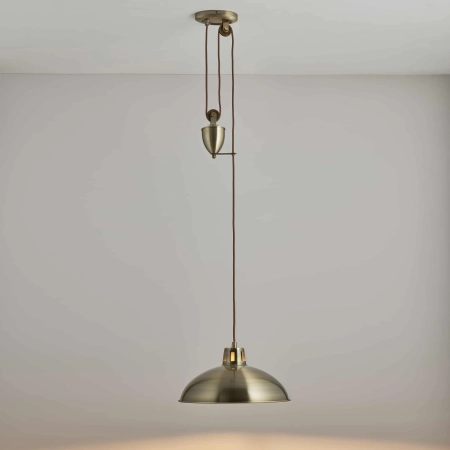 Lampa wisząca metalowa mosiężna z regulacją wysokości POLKA-AB z serii Polka - Endon Lighting