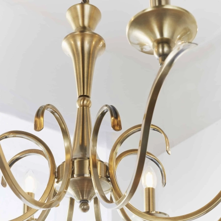 Żyrandol metalowy mosiężny 8-punktowy KORA-8AB z serii Kora - Endon Lighting