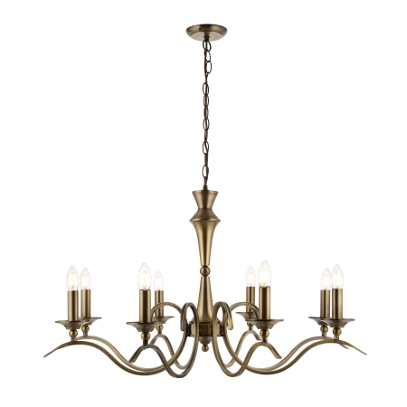 Żyrandol metalowy mosiężny 8-punktowy KORA-8AB z serii Kora - Endon Lighting