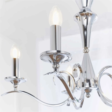 Lampa wisząca metalowa srebrna 5-punktowa KORA-5CH z serii Kora - Endon Lighting