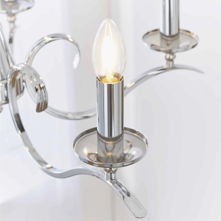 Lampa wisząca metalowa srebrna 5-punktowa KORA-5CH z serii Kora - Endon Lighting