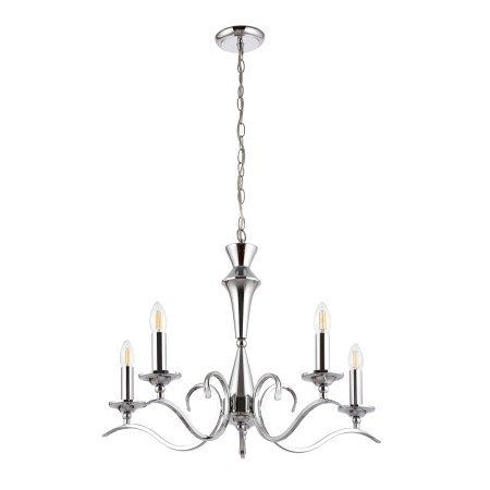 Lampa wisząca metalowa srebrna 5-punktowa KORA-5CH z serii Kora - Endon Lighting