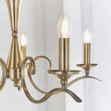 Żyrandol metalowy mosiężny 5-punktowy KORA-5AB z serii KORA - Endon Lighting