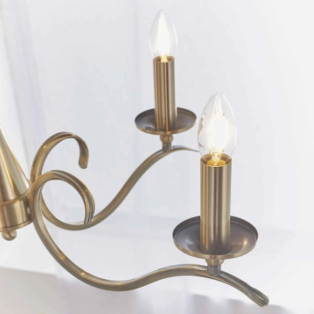 Żyrandol metalowy mosiężny 5-punktowy KORA-5AB z serii KORA - Endon Lighting