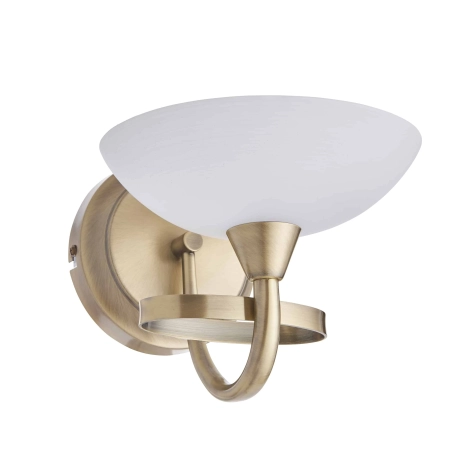Kinkiet mosiężny z matowym kloszem CAGNEY-1WBAB z serii Cagney - Endon Lighting