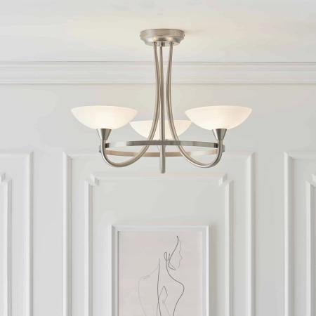 Lampa sufitowa metalowa srebrna 3-punktowa CAGNEY-3SC z serii Cagney - Endon Lighting
