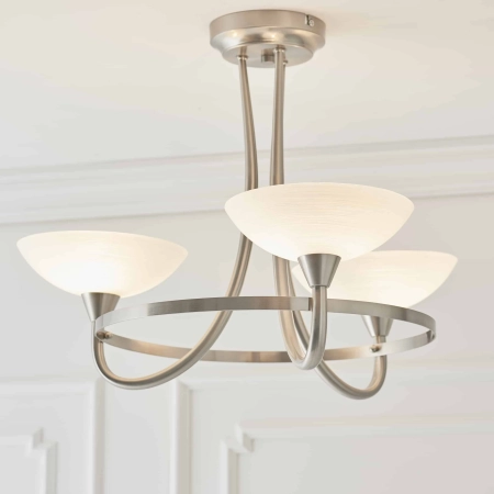 Lampa sufitowa metalowa srebrna 3-punktowa CAGNEY-3SC z serii Cagney - Endon Lighting