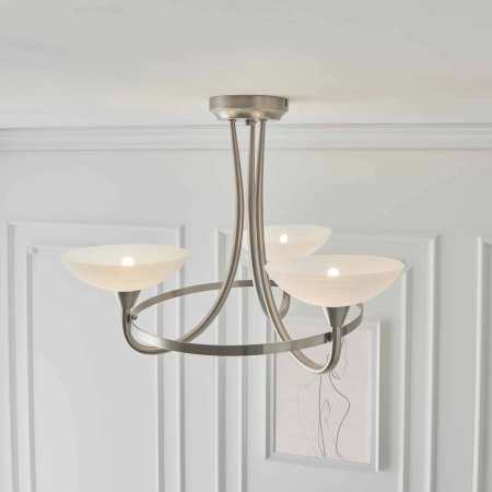 Lampa sufitowa metalowa srebrna 3-punktowa CAGNEY-3SC z serii Cagney - Endon Lighting