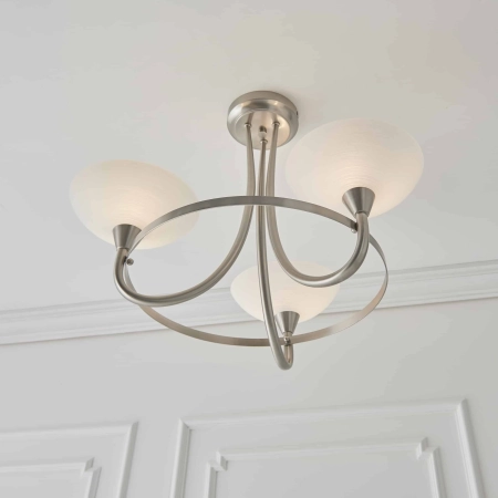 Lampa sufitowa metalowa srebrna 3-punktowa CAGNEY-3SC z serii Cagney - Endon Lighting