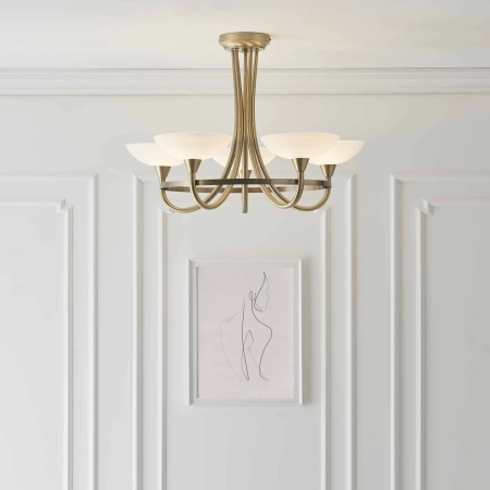 Lampa sufitowa złota metalowa 5-punktowa CAGNEY-5AB z serii CAGNEY - Endon Lighting