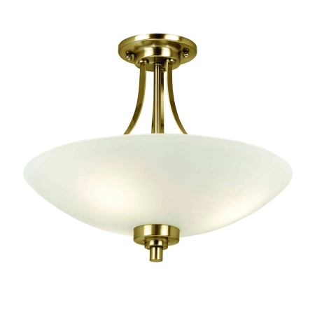 Lampa sufitowa mosiężna z białym kloszem 3-punktowa WELLES-3AB z serii Welles - Endon Lighting