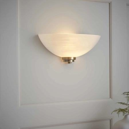 Kinkiet ścienny półokrągły biały mosiężny WELLES-1WBAB z serii Welles - Endon Lighting