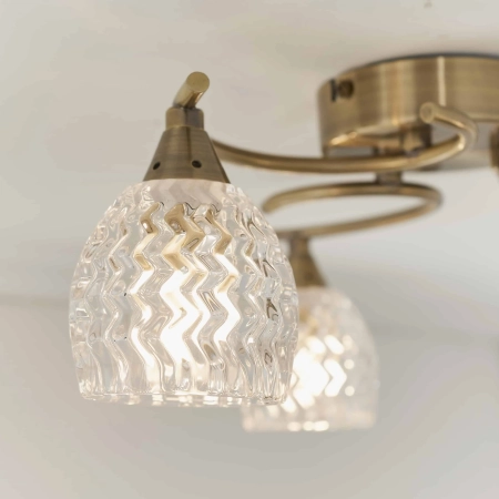Lampa sufitowa mosiężna 3-punktowa ze szklanymi kloszami BOYER-3AB z serii BOYER - Endon Lighting