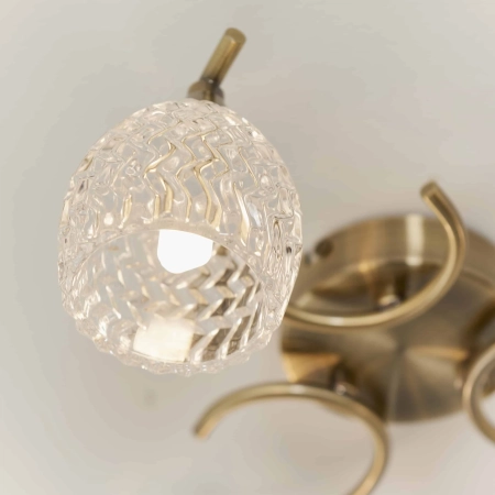 Lampa sufitowa mosiężna 3-punktowa ze szklanymi kloszami BOYER-3AB z serii BOYER - Endon Lighting