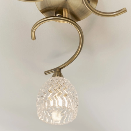 Lampa sufitowa mosiężna 3-punktowa ze szklanymi kloszami BOYER-3AB z serii BOYER - Endon Lighting