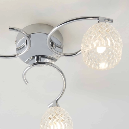 Lampa sufitowa chromowana 3-punktowa szklana BOYER-3CH z serii BOYER - Endon Lighting